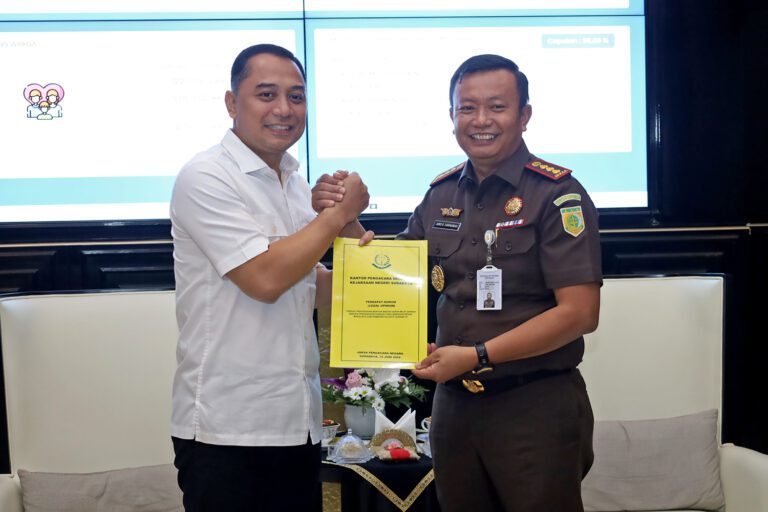 Kado Istimewa Rangkaian Hari Bhakti Adhyaksa 2024, Wali Kota Eri Terima LO BUMD Tanpa Permohonan dari Kejari Surabaya