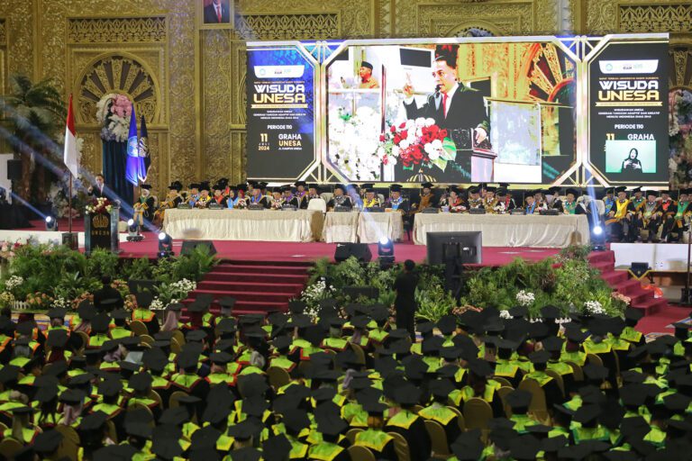 Orasi Ilmiah di Sidang Senat Terbuka UNESA, Wali Kota Eri Cahyadi Dorong 1.506 Wisudawan untuk Berani Berinovasi