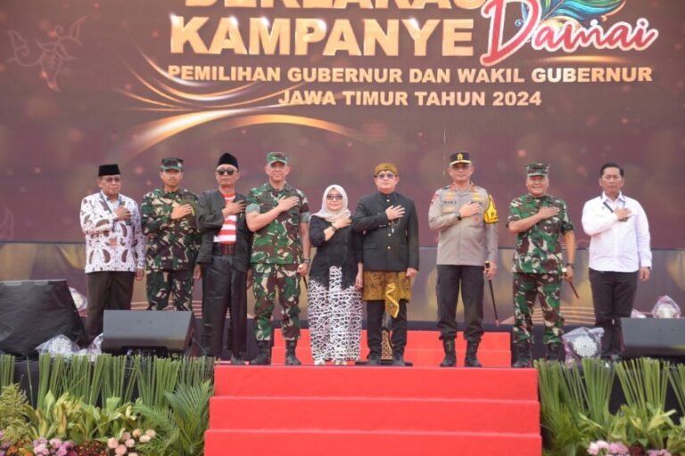 Deklarasi Kampanye Damai, Pj. Gubernur Adhy : Pilgub Jatim Aman, Tertib, Damai dan Kondusif
