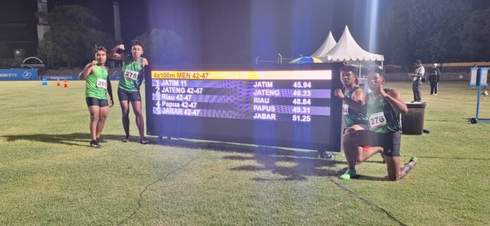 Kalahkan Jateng dan Riau, Tim Para Atletik Jatim Peparnas 2024 Raih Emas 4x100 Meter