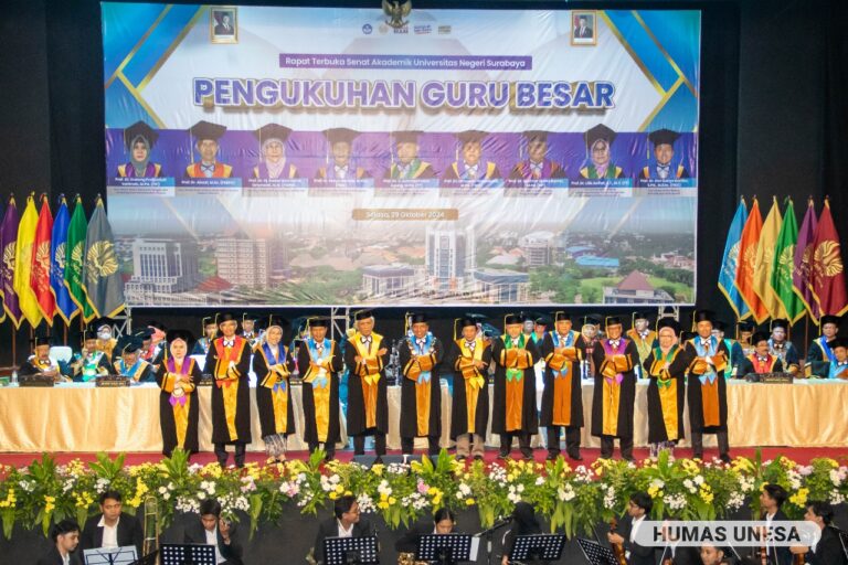 UNESA Kukuhkan 9 Guru Besar: Sebagai Penguatan Ekosistem Riset, Publikasi dan Inovasi
