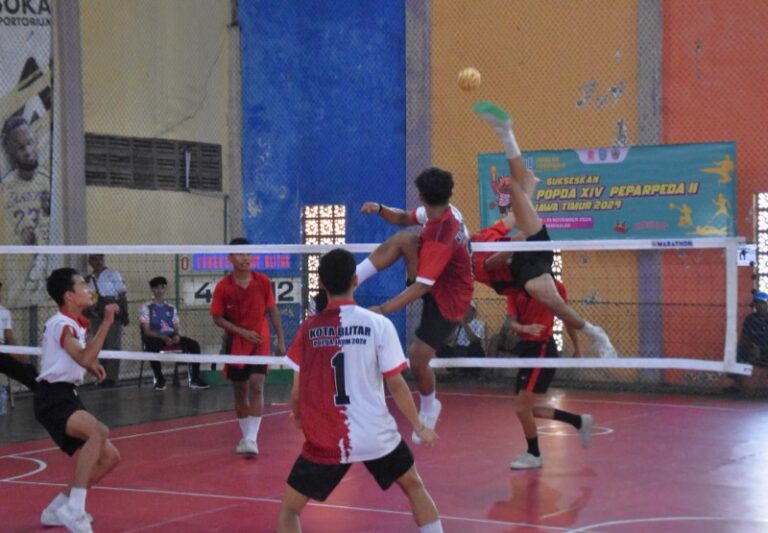 Kota Blitar Berhasil Rebut Emas Sepak Takraw Putra di POPDA XIV Bangkalan