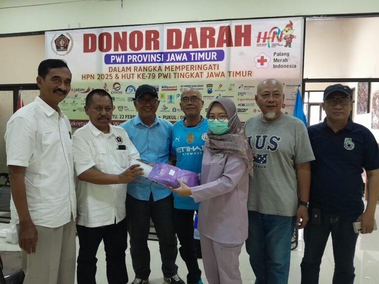 Rangkaian HPN 2025, PWI Jatim Sukses Gelar Donor Darah