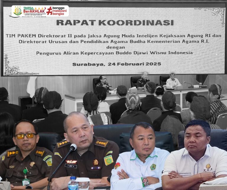Kejati Jatim Gelar Rakor Pengawasan Aliran Kepercayaan