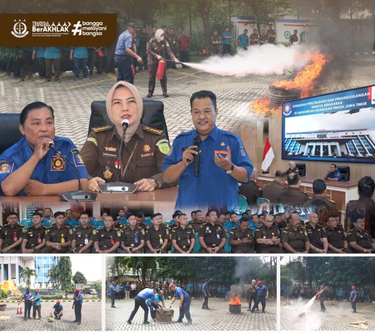 Simulasi Damkar di Kejati Jatim, Langkah Preventif dan Dukung WBBM