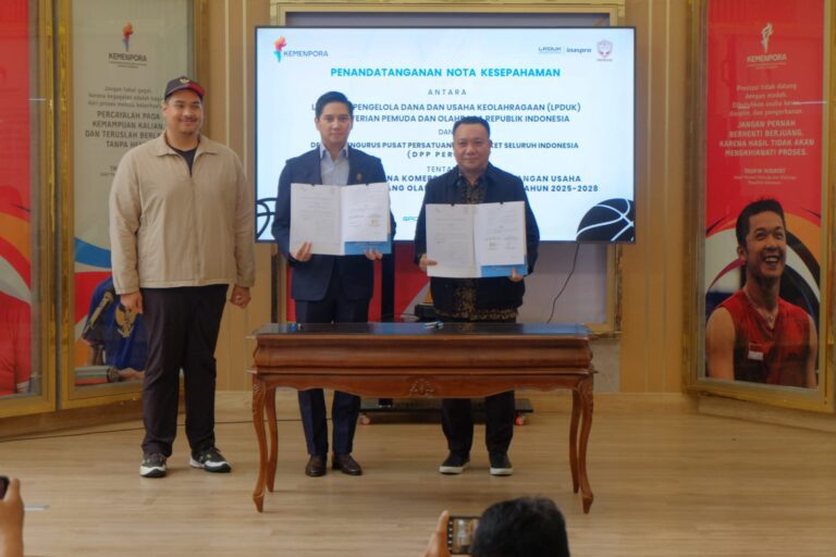 DPP PERBASI Jalin Kerja Sama Dengan LPDUK Kemenpora Kembangkan Industri Bola Basket Indonesia