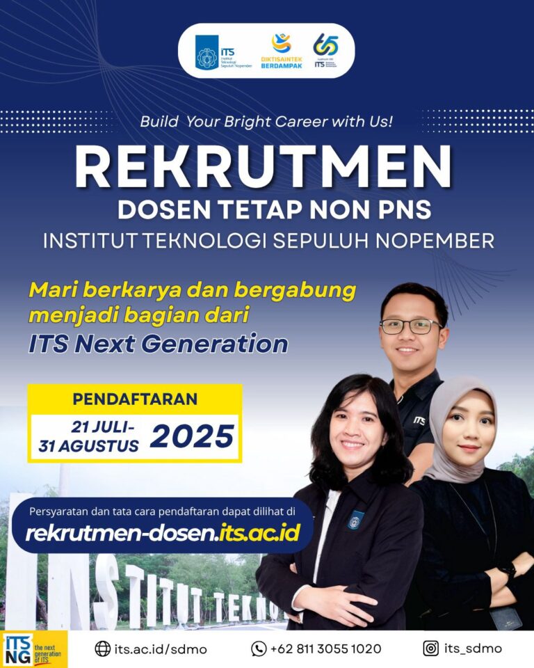 ITS Buka Rekrutmen Dosen Tetap Non-PNS, Simak Persyaratannya!