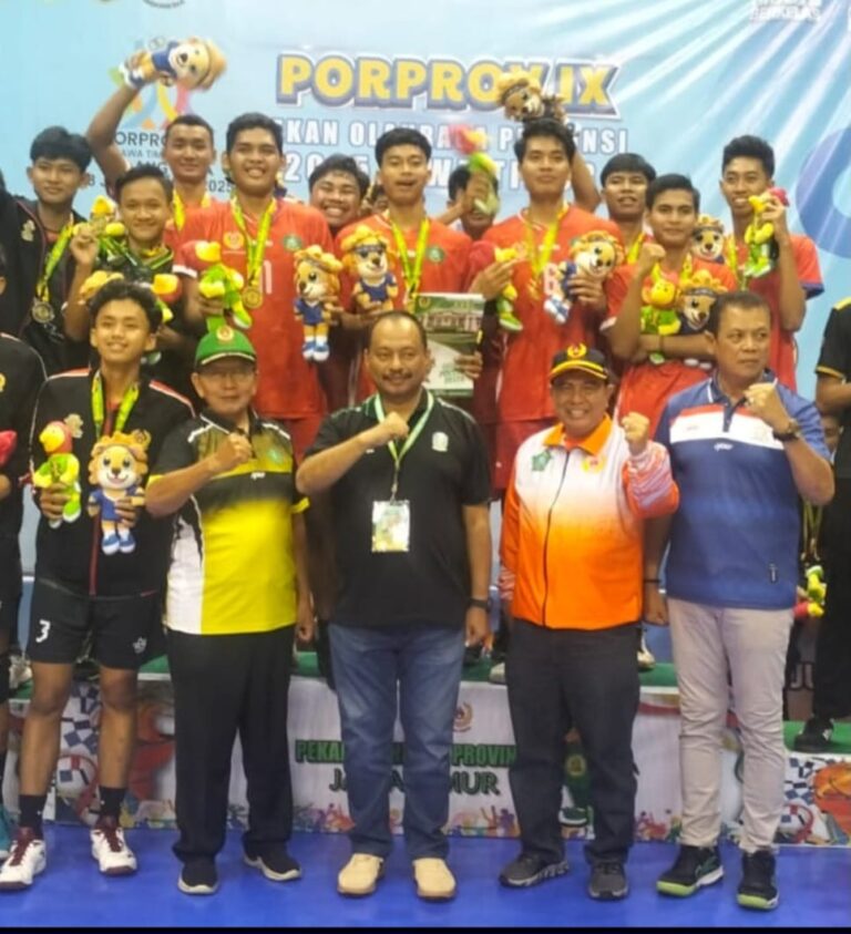 Tumbangkan Ngawi, Cabor Bola Voli Indoor Putra Sidoarjo Dapat Medali Emas