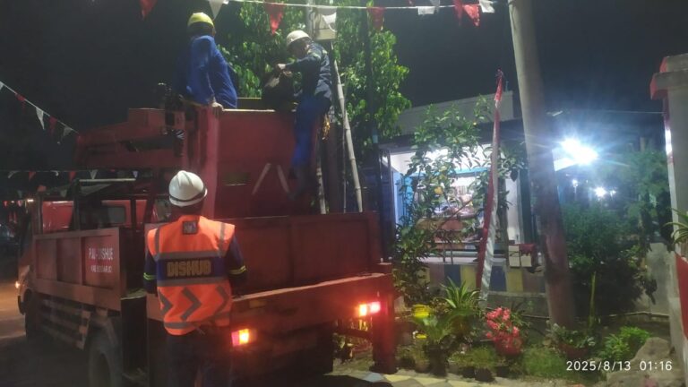Respon Kilat Dishub, Lampu PJU Kalijaten Kembali Terang