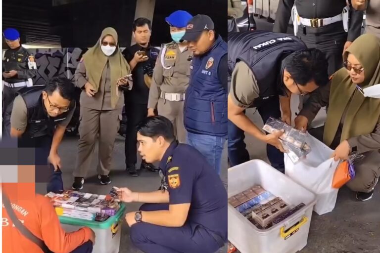 Satpol PP dan Bea Cukai Amankan 9.500 Batang Rokok Ilegal di Surabaya Selatan