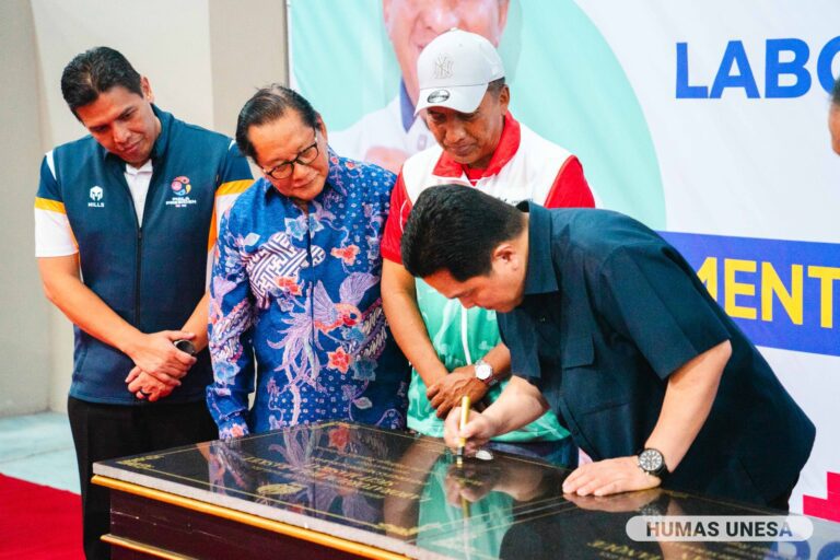 Menpora Erick Thohir Resmikan Laboratorium Olahraga Unesa, dan Targetkan Petanque Raih Emas SEA Games 2025