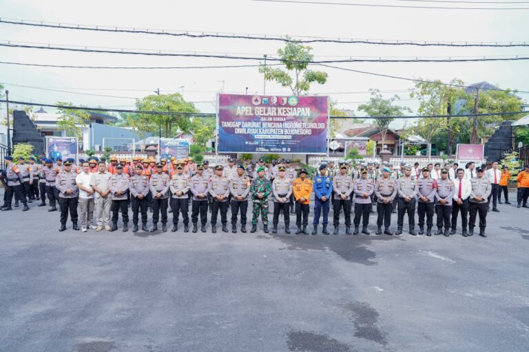 Polres Bojonegoro Gelar Apel Siaga Hadapi Ancaman Bencana Hidrometeorologi