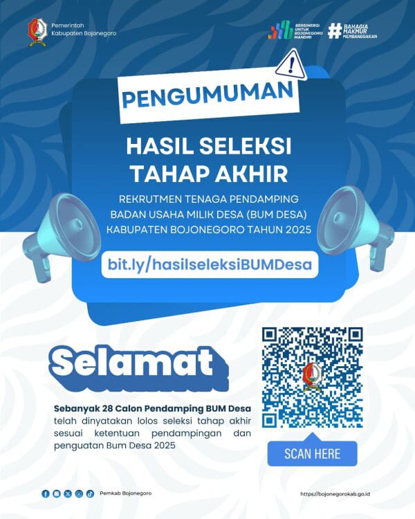 Pengumuman Hasil Seleksi Calon Tenaga Pendamping BUM Desa Tahun 2025