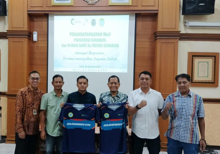 Porserosi Surabaya dan RS Al-Irsyad tandatangan MoU disaksikan Ketum KONI Surabaya Arderio Hukom
