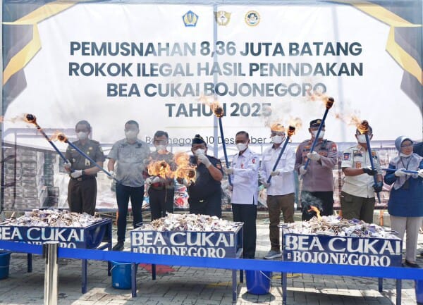 Kantor Bea dan Cukai Bojonegoro Musnahkan Jutaan Batang Rokok Ilegal