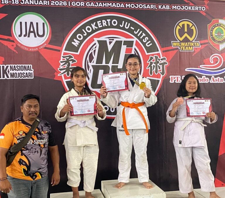 Atlet Jujitsu Sidoarjo Meraih 5 Medali Emas, Mojokerto Jujitsu Open Turnamen 2026