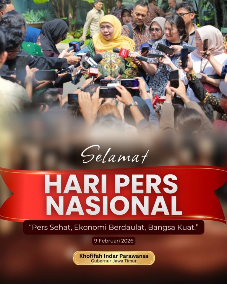 Peringatan Hari Pers Nasional 2026, Gubernur Khofifah Ajak Insan Pers Hadirkan Jurnalisme Berdampak Pada Penguatan Demokrasi dan Kedaulatan Bangsa