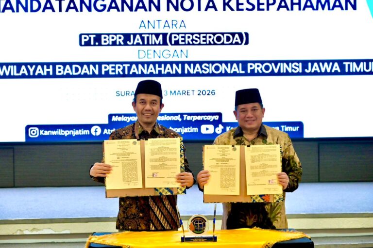 Kolaborasi Bank UMKM Jatim dan BPN Jatim Permudah Akses Modal UMKM