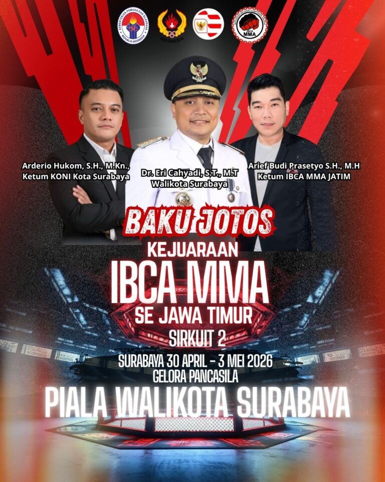 Kejurprov IBCA MMA Memperebutkan Piala Wali Kota Surabaya 2026, Jadi Ajang Seleksi Atlet Menuju PON