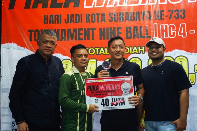Ratusan Pebiliar Ramaikan Turnamen Nine Ball Piala Wali Kota Surabaya 2026, KONI Dorong Biliar Jadi Sport Tourism dan Sport Industry