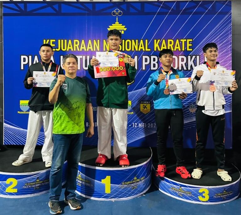 FORKI Jatim Bawa Pulang 3 Medali dari Kejurnas Karate 2026 di Bandung