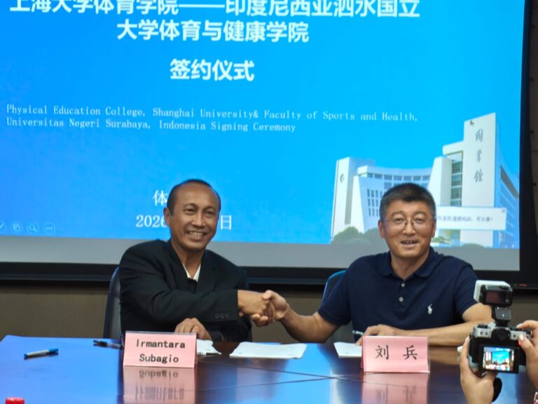FIKK Unesa Jalin Kerja Sama dengan Shanghai University, Perkuat Internasionalisasi Pendidikan Olahraga dan Kesehatan