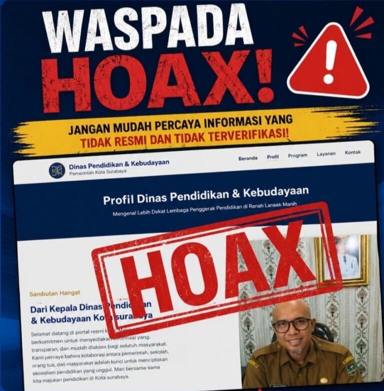 Kadispendik Surabaya Imbau Warga Waspada Situs Palsu Dinas Pendidikan