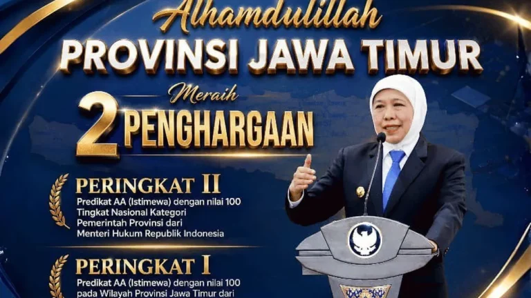 Jatim Raih Dua Penghargaan JDIH Nasional, Predikat AA dan Nilai Sempurna 100