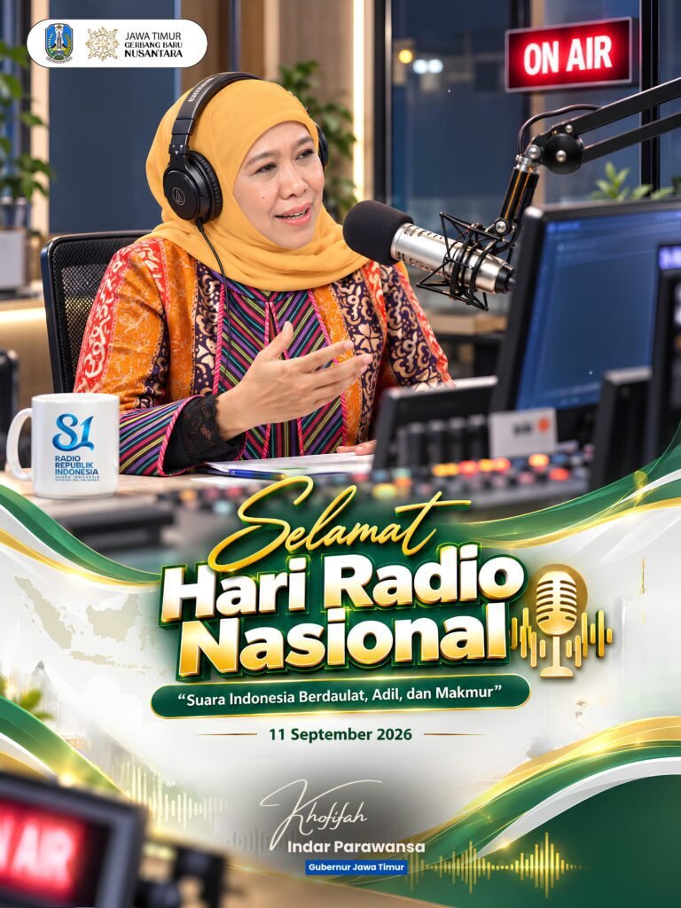 Peringatan Hari Radio Nasional, Gubernur Khofifah Dorong Radio Jadi Benteng Kedaulatan Informasi di Tengah Banjir Hoaks
