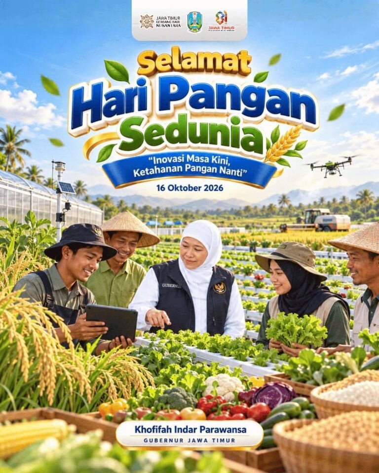 Peringatan Hari Pangan Sedunia 2026, Gubernur Khofifah Dorong Inovasi dari Hulu ke Hilir untuk Perkuat Ketahanan Pangan dan Sejahterakan Petani Di Jatim