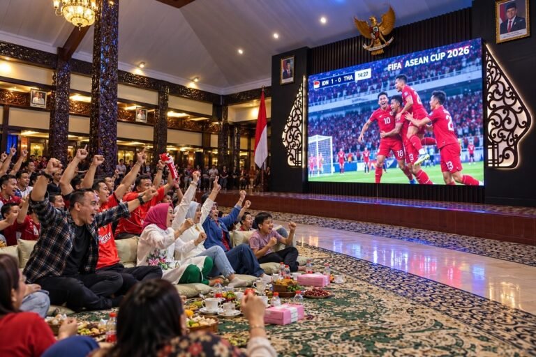 Nobar di Pendopo Arya Wiraraja Meriah, Warga Lumajang Rayakan Timnas Indonesia Juara FIFA ASEAN Cup 2026